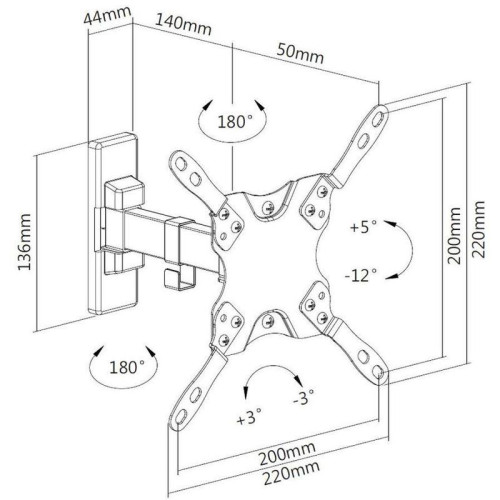 Кронштейн для телевизора Ultramounts UM864B черный 13