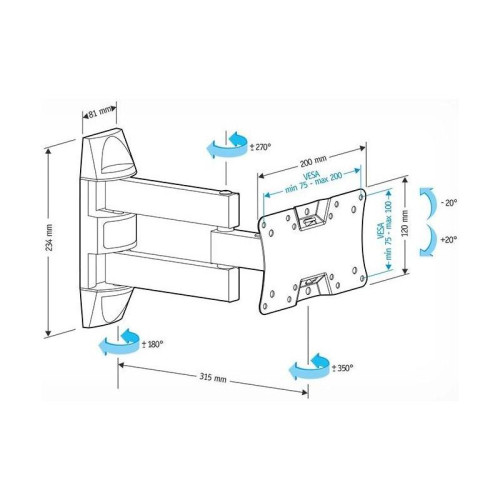 Кронштейн для телевизора Holder LCDS-5065 черный 19
