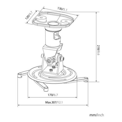Кронштейн для проектора Cactus CS-VM-PR01-BK черный макс.10кг потолочный поворот и наклон