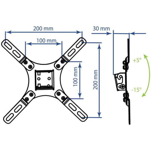 Кронштейн для телевизора Kromax VEGA-8 черный 15