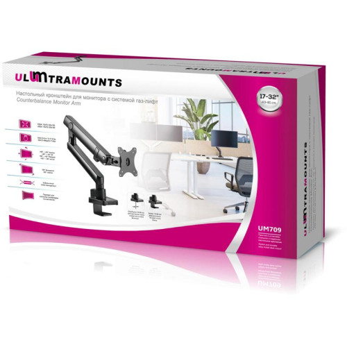 Кронштейн для мониторов Ultramounts UM709 черный 17