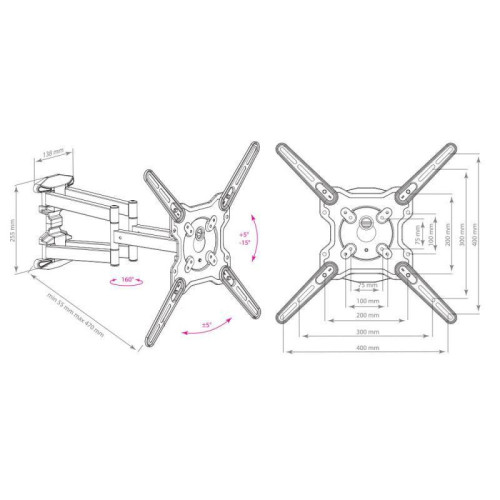 Кронштейн для телевизора Kromax OPTIMA-407 серый 22