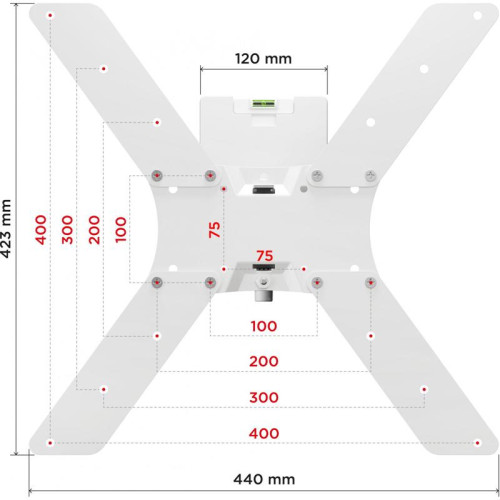 Кронштейн для телевизора Holder LCD-5520-B белый 32