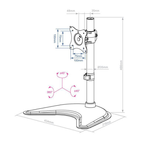 Кронштейн для мониторов Arm Media LCD-T51 черный 15