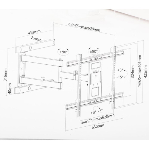 Кронштейн для телевизора Ultramounts UM911 черный 37