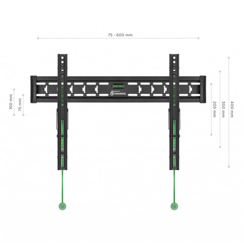 Кронштейн ONKRON/ 43-85'' макс 400*600 наклон 12º от стены: 35-145мм, макс вес 68,2кг, встр уровень