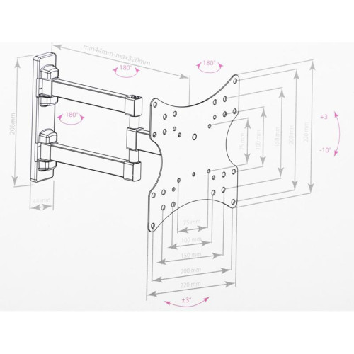 Кронштейн для телевизора Arm Media MARS-4 черный 20
