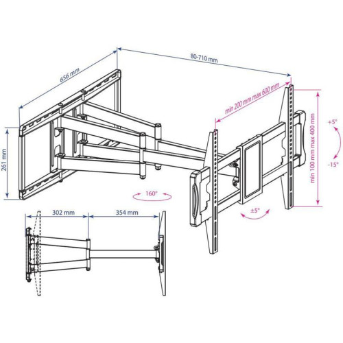 Кронштейн для телевизора Kromax ATLANTIS-70 черный 32