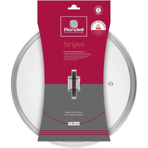 Крышка/ Крышка Rondell Stripes RDA-1621 d=26см крыш.прозрачный руч.серая