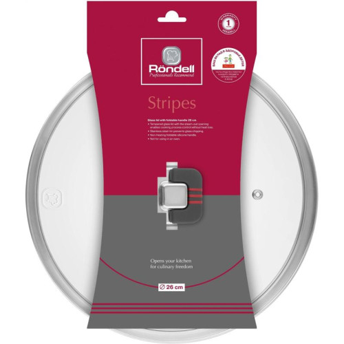 Крышка/ Крышка Rondell Stripes RDA-1621 d=26см крыш.прозрачный руч.серая