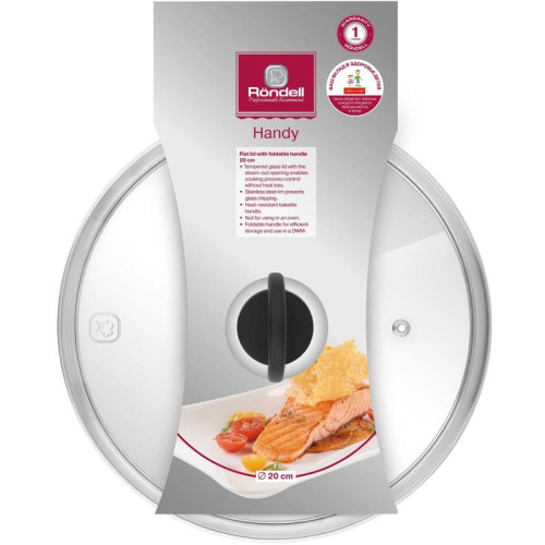 Крышка/ Крышка Rondell Handy RDA-1685 d=20см крыш.прозрачный руч.черная