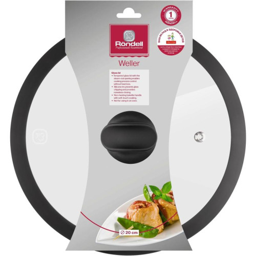 Крышка/ Крышка Rondell Weller RDA-1496 d=20см крыш.прозрачный руч.черная