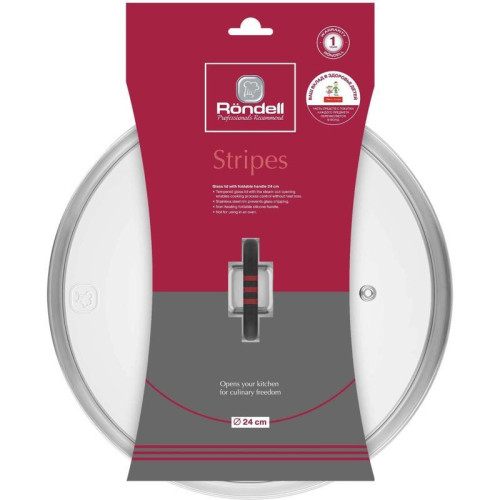 Крышка/ Крышка Rondell Stripes RDA-1620 d=24см крыш.прозрачный руч.серая