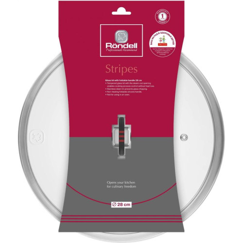 Крышка/ Крышка Rondell Stripes RDA-1622 d=28см крыш.прозрачный руч.серая