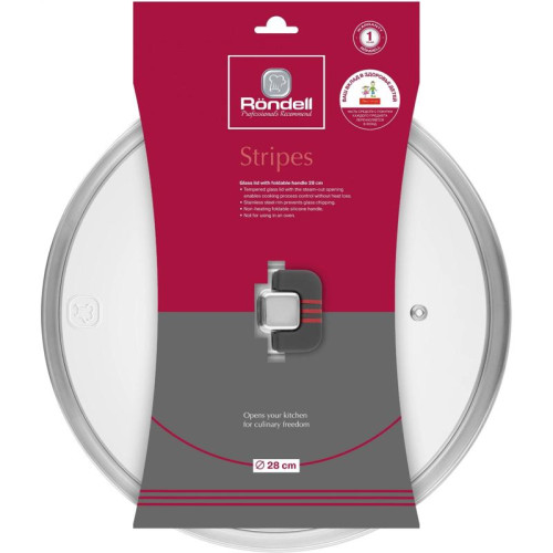 Крышка/ Крышка Rondell Stripes RDA-1622 d=28см крыш.прозрачный руч.серая