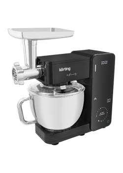 Кухонная машина KORTING/ Кухонная машина KORTING, сенсорное управление, ЖК-дисплей, с TOUCH управлением, 6 насадок ( насадка для смешивания, крюк для теста, венчик, насадка-мясорубка, насадка для колбас, насадка для кеббе), объем чаши 6 л, планетарное вра
