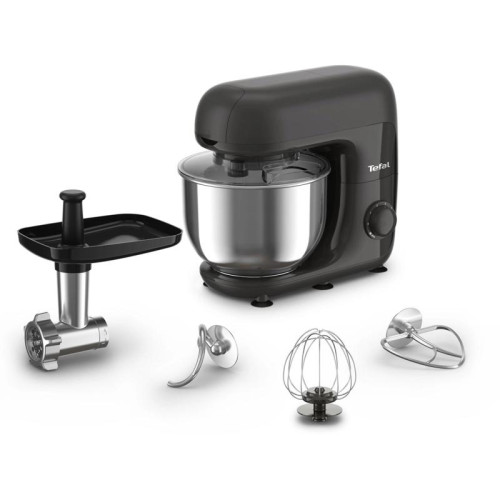 Кухонная машина Tefal Bake Essential QB161H38 планетар.вращ. 800Вт черный/серебристый
