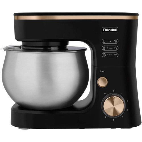 Кухонная машина Rondell RDE-1404 планетар.вращ. 2000Вт черный/золотистый