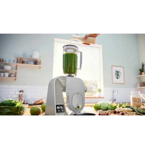 Кухонный комбайн Bosch/ Кухонный комбайн Bosch, мощность 1000 Вт, плавный пуск, 7 скоростей, импульсный режим,  объем чаши 3.9 л, планетарное вращение, встроенные весы, встроенный таймер, крюк для теста, венчик для взбивания, венчик для замешивания, насад