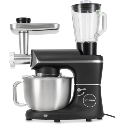 Кухонная машина Hyundai HYM-S8591 планетар.вращ. 1500Вт черный/серебристый