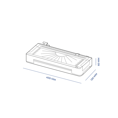 Ламинатор многофункциональный ГЕЛЕОС ЛМ A4 Мульти, А4, 2х125 (пленка 60-125 мкм), 350 мм/мин, 2 вала, пласт. корпус, мах толщина 0.6 мм, реверс + резак, обрезчик углов и дырокол
