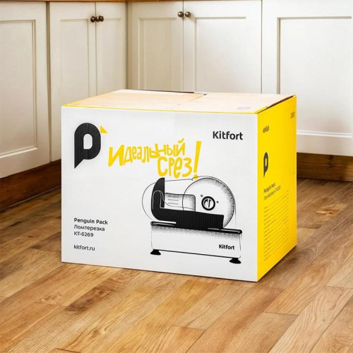 Ломтерезка Kitfort КТ-6269 150Вт (нарезка до 15мм) серебристый/черный