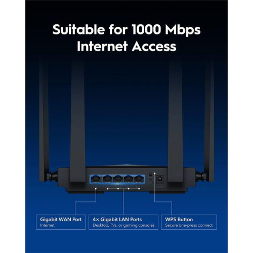 Маршрутизатор/ BE3600 Gigabit Dual Band Wi-Fi 7 Mesh Router, Chipset Broadcom, 802.11be/ax/ac/a/b/g/n, 2882Mbps at 5GHz + 688Mbps at 2.4GHz, 5 x 10/100/1000Mbps Ports, 4 x 5dBi fixed antennas, WiFi router/AP/ Repeater/WISP Mode, PPTP/L2TP/OpenVPN/WireGuar