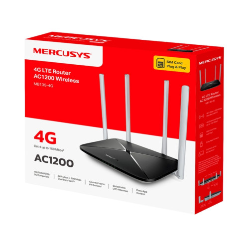AC1200 Беспроводной маршрутизатор со встроенным 4G LTE-модемом 150 Мбит/с/ AC1200 Wi-Fi 4G LTE Router, Build-In 150Mbps 4G LTE Modem