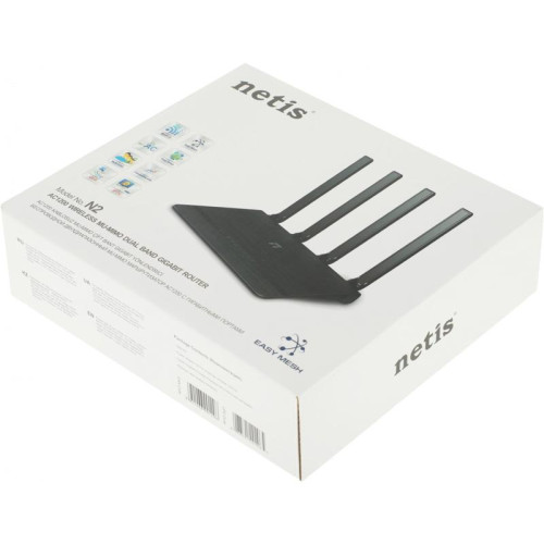 Роутер беспроводной Netis N2 AC1200 10/100/1000BASE-TX черный