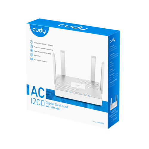 Маршрутизатор/ AC1200 Gigabit Dual Band Wi-Fi Router, Chipset MediaTek, 3x 10/100/1000Mbps RJ45 Ports, 4 x 5dBi fixed antennas,  WiFi router/AP/ Repeater/WISP Mode, 802.11ac/a/b/g/n, 867Mbps at 5GHz + 300Mbps at 2.4GHz, Zerotier/Wireguard/OpenVPN/IPSec/L2