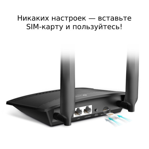 N300 4G LTE Wi-Fi router, built-in modem, 2 removable LTE antennas