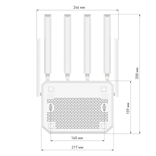 Маршрутизатор/ Netcraze Hero 5G Мультигигабитный интернет-центр с модемом 5G, двумя слотами для SIM-карт, Mesh Wi-Fi 6 AX3000, Smart-коммутатором 1?2.5G и 4?1G, многофункциональными портами USB 3.0 и 2.0