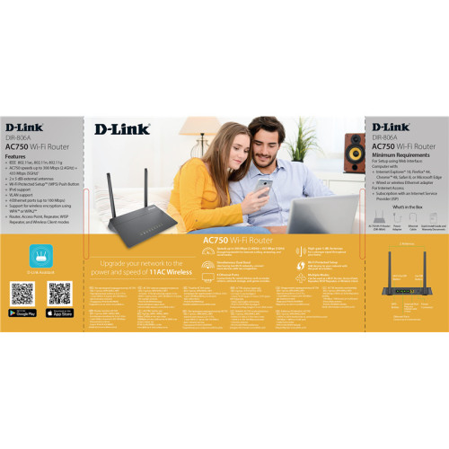 маршрутизатор/ DIR-806A/RU Wireless AC750 Dual-band Router with 1 10/100Base-TX WAN port, 4 10/100Base-TX LAN ports. маршрутизатор/ DIR-806A/RU Wireless AC750 Dual-band Router with 1 10/100Base-TX WAN port, 4 10/100Base-TX LAN ports.
