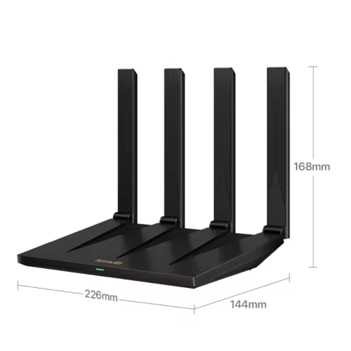 Двухдиапазонный гигабитный Wi-Fi 6 роутер/ Tenda AX12 Pro Двухдиапазонный гигабитный Wi-Fi 6 роутер AX3000, 2,4/5 ГГц, до 2976 Мбит/с, LAN 3x1Гбит/с, WAN 1x1Гбит/с, антенны 4х7 дБи, черный