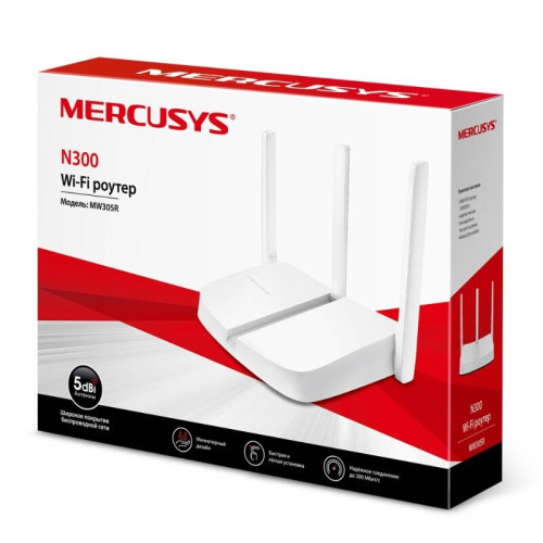 Маршрутизатор/ 300Mbps Router, 2.4GHz, 1 10/100M WAN + 4 10/100M LAN, 3 fixed antennas Маршрутизатор/ 300Mbps Router, 2.4GHz, 1 10/100M WAN + 4 10/100M LAN, 3 fixed antennas