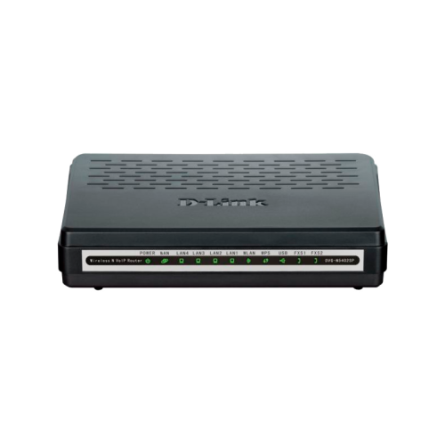 Маршрутизатор/ DVG-N5402SP/2S1U N300 Wi-Fi Router, 100Base-TX WAN, 4x100Base-TX LAN, 2x5dBi internal antennas, 2xFXS+USB ports, 3G/LTE support