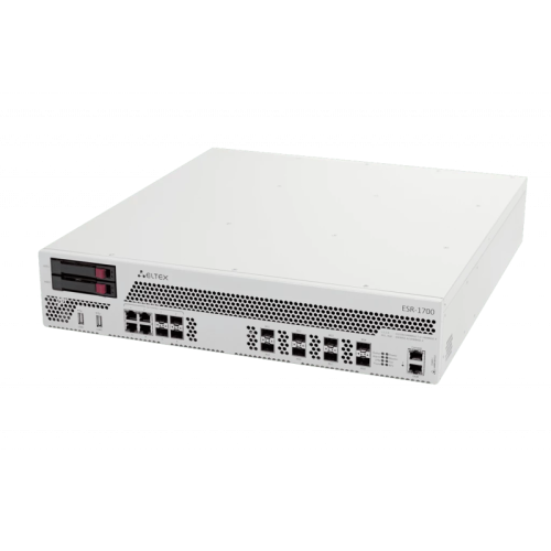 Сервисный маршрутизатор ESR-1700, 4х combo 10/100/1000BASE-T/1000Base-X,8х 10GBASE-R SFP+, 2x USB 2.0, 32GB RAM, 1 GB Flash, 2 слота для модулей питания