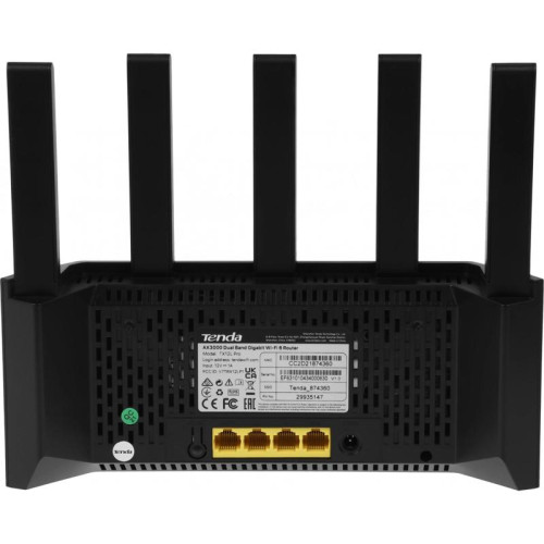 Роутер беспроводной Tenda TX12L Pro AX3000 10/100/1000BASE-TX черный