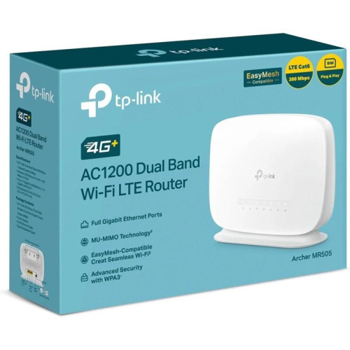 Роутер беспроводной TP-Link Archer MR505 AC1200 10/100/1000BASE-TX/3G/4G/4G+ cat.6 белый