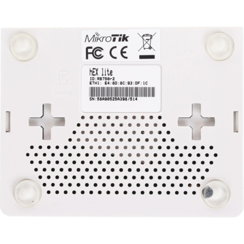 Роутер MikroTik hEX lite (RB750R2) 10/100BASE-TX белый