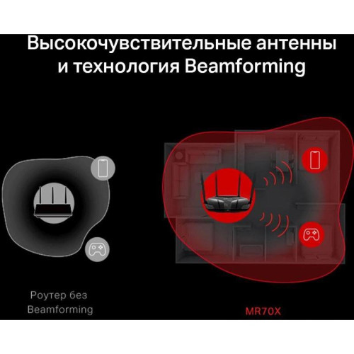 Роутер беспроводной Mercusys MR70X AX1800 10/100/1000BASE-TX черный