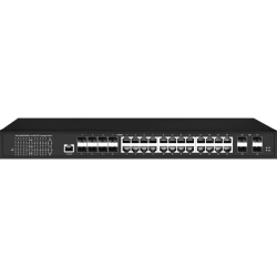 Управляемый L3 PoE коммутатор Gigabit Ethernet на 16xGE RJ-45 c PoE + 8xGE Combo (RJ-45 + SFP) + 4x10G SFP+ Uplink. Порты: 16 x GE (10/100/1000 Base-T) с поддержкой PoE (IEEE 802.3af/at) + 8 x GE Combo Port (RJ-45 + SFP) + 4 x 10G SFP+ Uplink, Консольный 