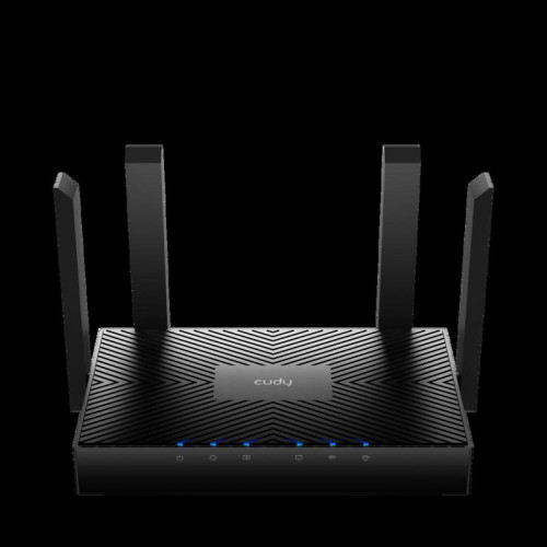 Маршрутизатор CUDY AX3000 Gigabit Wi-Fi 6 Mesh Router Dual Band, Chipset MT7981BA+MT7976CN+MT7531AE, 802.11ax/ac/a/b/g/n, 2402Mbps at 5GHz + 574Mbps at 2.4GHz, 4 10/100/1000Mbps Ports, 4 x 5dBi fixed antennas, WiFi router/AP/ Repeater/WISP Mode, PPTP/L2TP