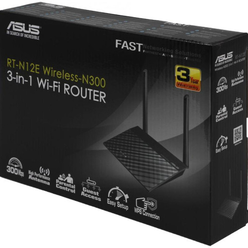 Роутер беспроводной Asus RT-N12E N300 10/100BASE-TX
