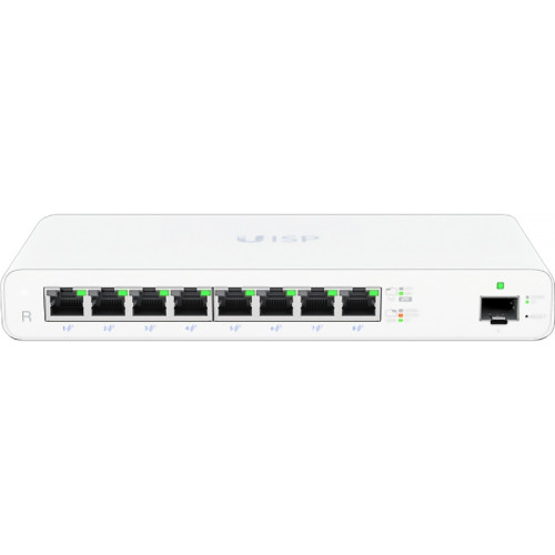 Маршрутизатор Ubiquiti UISP Router 2 ядра (880 МГц), 8х 1G RJ45, 1х SFP, раздача PoE 110 Вт Маршрутизатор Ubiquiti UISP Router 2 ядра (880 МГц), 8х 1G RJ45, 1х SFP, раздача PoE 110 Вт