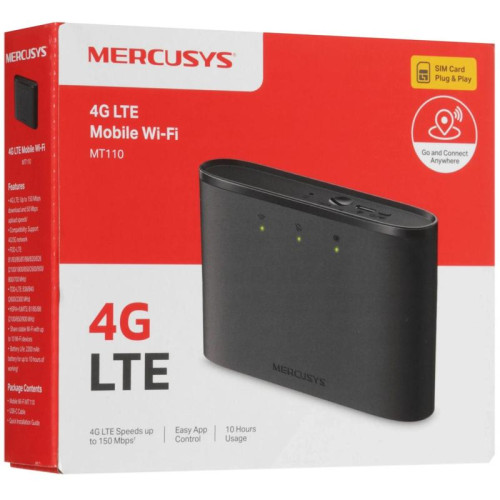 Бесшовный Mesh роутер Mercusys MT110 N150 3G/4G черный