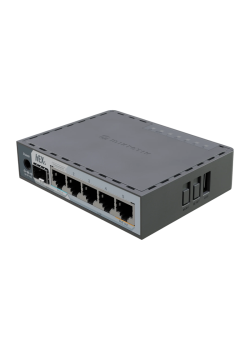 Маршрутизатор/ MikroTik E60iUGS (hEX S 2025) powerful wired router for homes and small businesses, featuring 5 Gigabit Ethernet ports (PoE in/out), a 2.5G SFP cage, USB 3.0, a dual-core CPU, 512MB RAM
