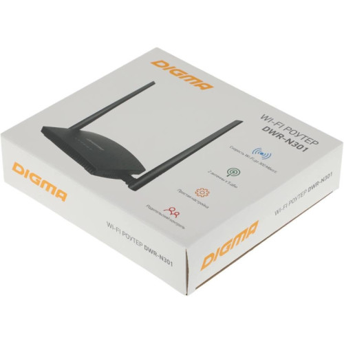 Роутер беспроводной Digma DWR-N301 N300 10/100BASE-TX черный Роутер беспроводной Digma DWR-N301 N300 10/100BASE-TX черный