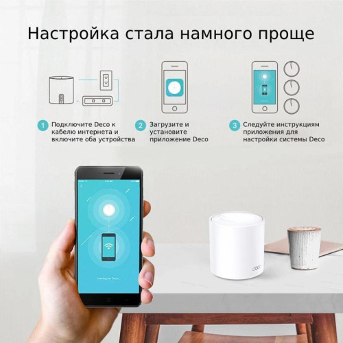 Бесшовный Mesh роутер TP-Link Deco X20(2-PACK) AX1800 10/100/1000BASE-TX белый (упак.:2шт)