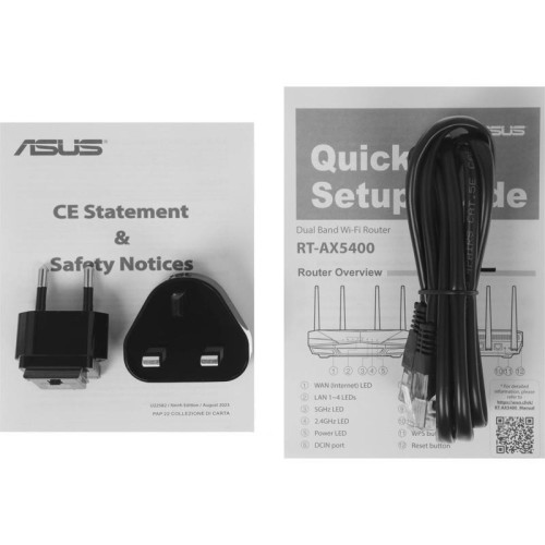 Роутер беспроводной Asus RT-AX5400 AX5400 10/100/1000BASE-TX/4G ready черный